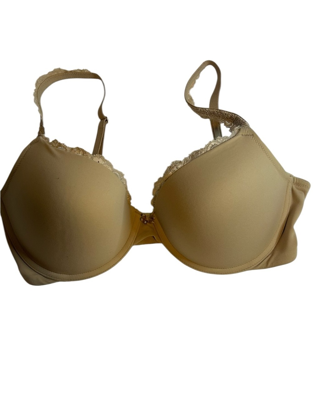 Soma Embraceable Push Up Lace Trim Bra 34D Nude Beige Underwire